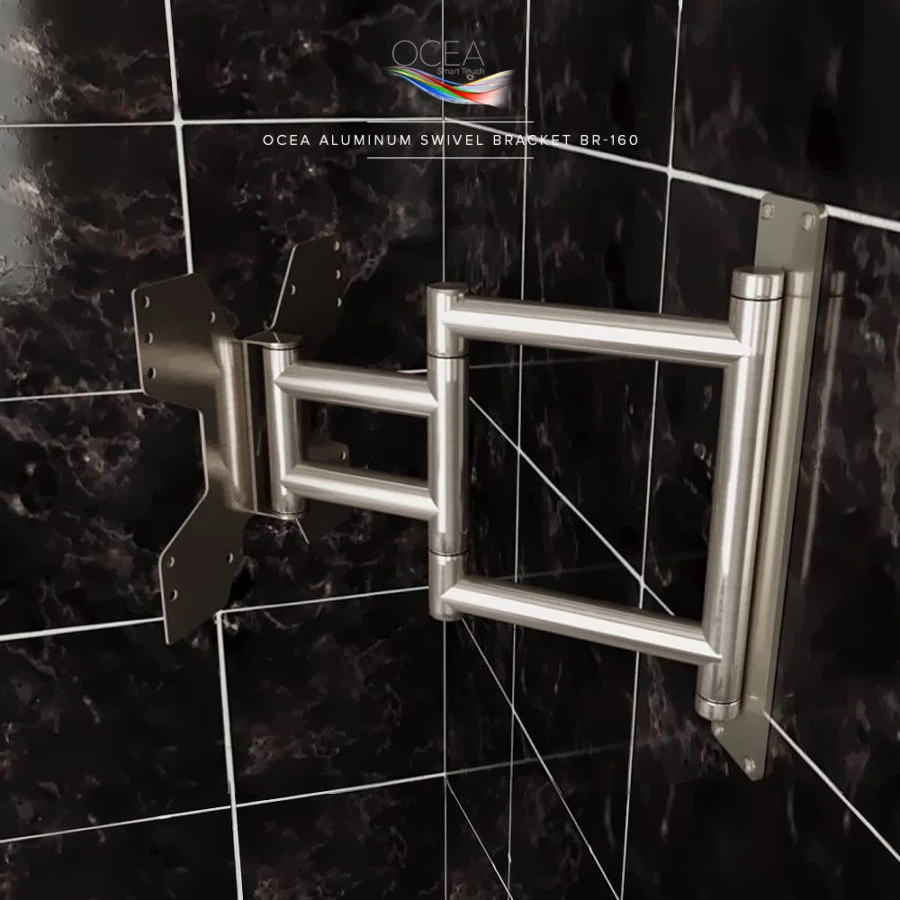 Aluminum Swivel Bracket 160 for Ocea Pro Bathroom TV, ideal for stylish installations in Singapore.
