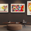 Art displays on a smart TV display.