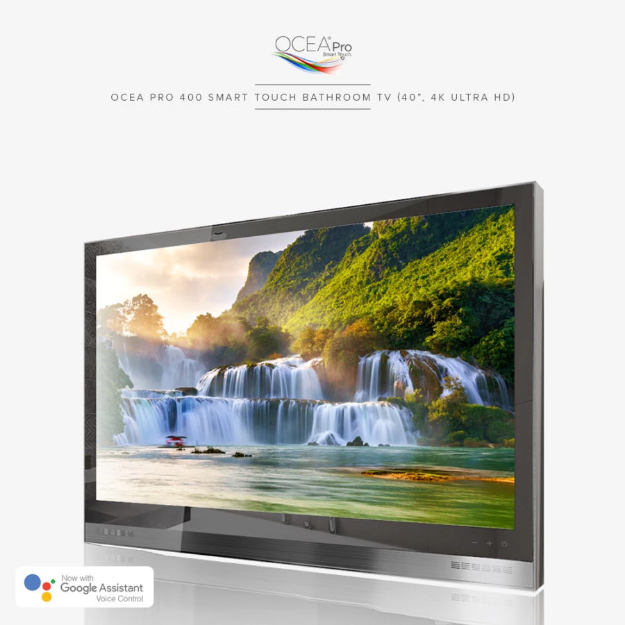 Ocea Pro 400 Smart Touch Bathroom TV, 40 inches with 4K Ultra HD display, displayed in Bedok New Town.