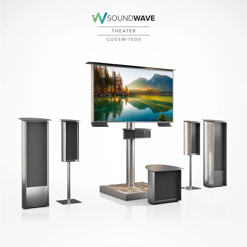 Premium rustproof Cosmos SoundWave Theater speakers showcased for Outdoor TV in Yishun.