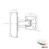 The overall dimension of an aluminum swivel TV bracket with its model name at the right bottom corner.