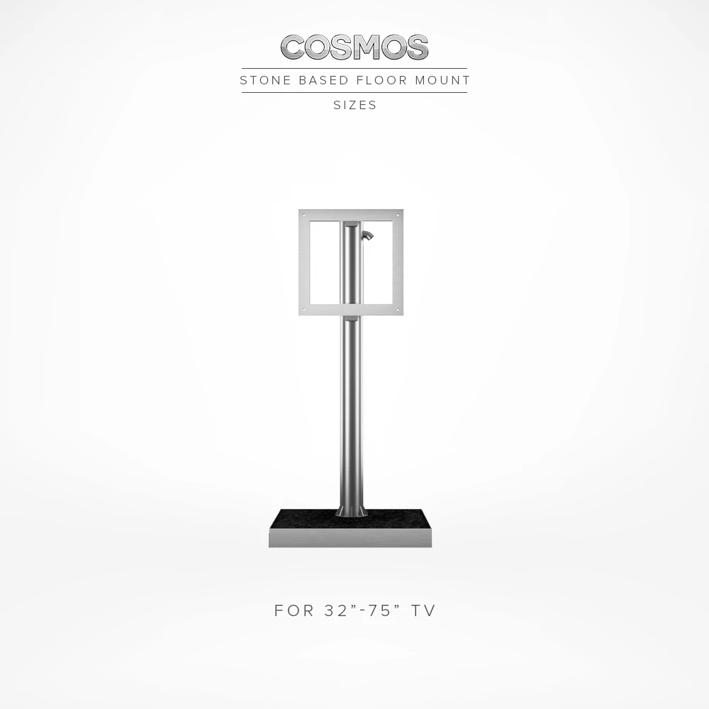 Stone plate mount featuring stainless steel for Cosmos Outdoor TV showcased in Punggol.