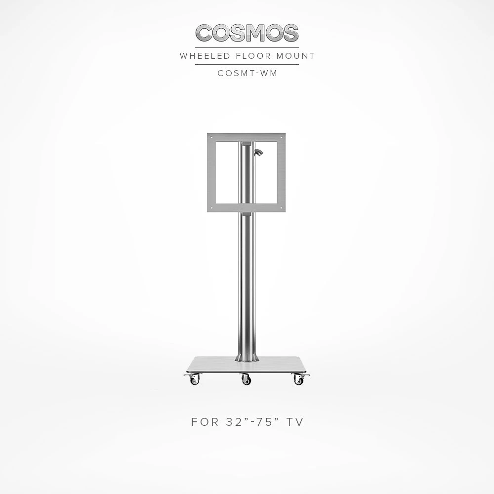 Premium wheeled stainless steel mount for Cosmos Outdoor TV shown in Singapore.